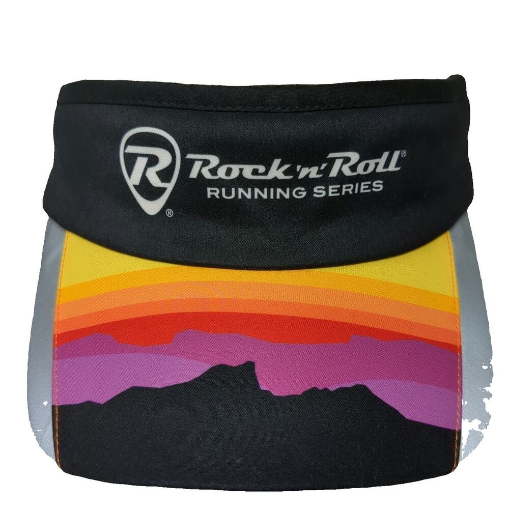 Boco Gear Visor Black One Size Rock n Roll Running Series Sunset Graphic Hat